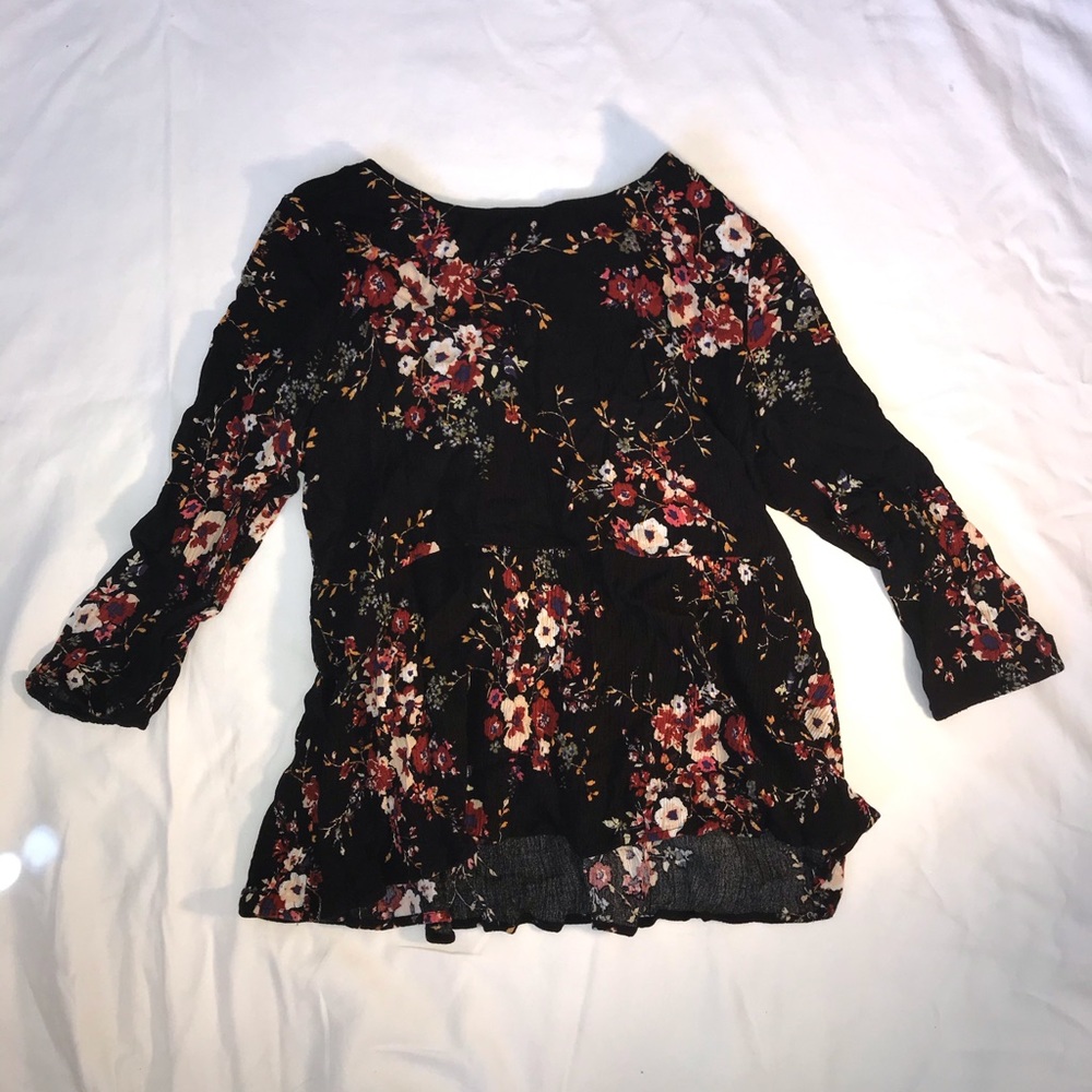 Black Floral Blouse